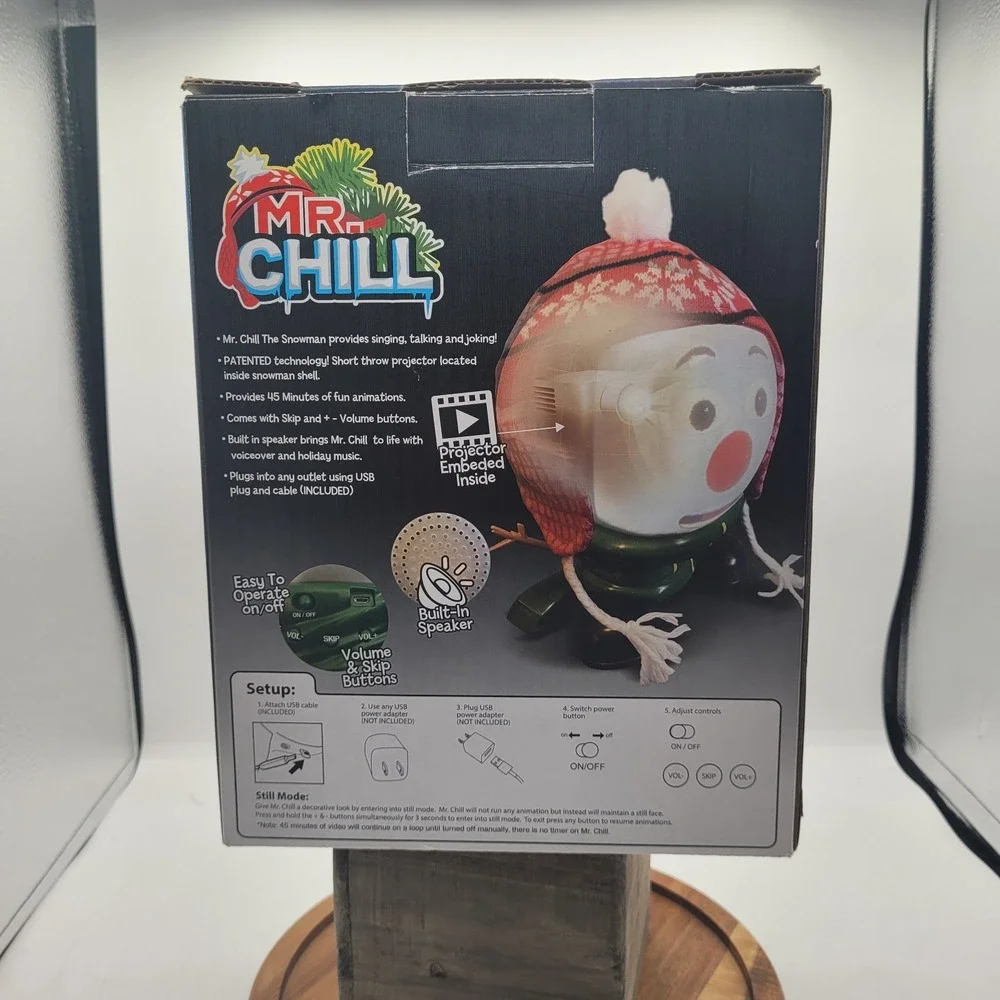 NIB Mr Chill Animated‎ 3D Singing Talking Snowman Christmas Jokes Carols